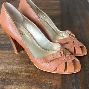 Brown Open Toe Heels